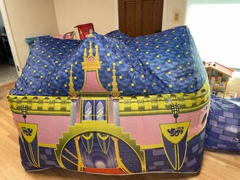 an inflated castle fort