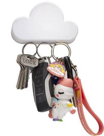 the cloud key holder holding three sets of keys