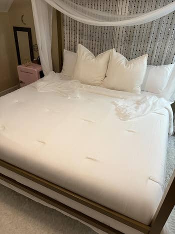 Luxurious chamber  setup with a large, plush achromatic  furniture  and decorative pillows, cleanable   for a cozy and stylish retreat