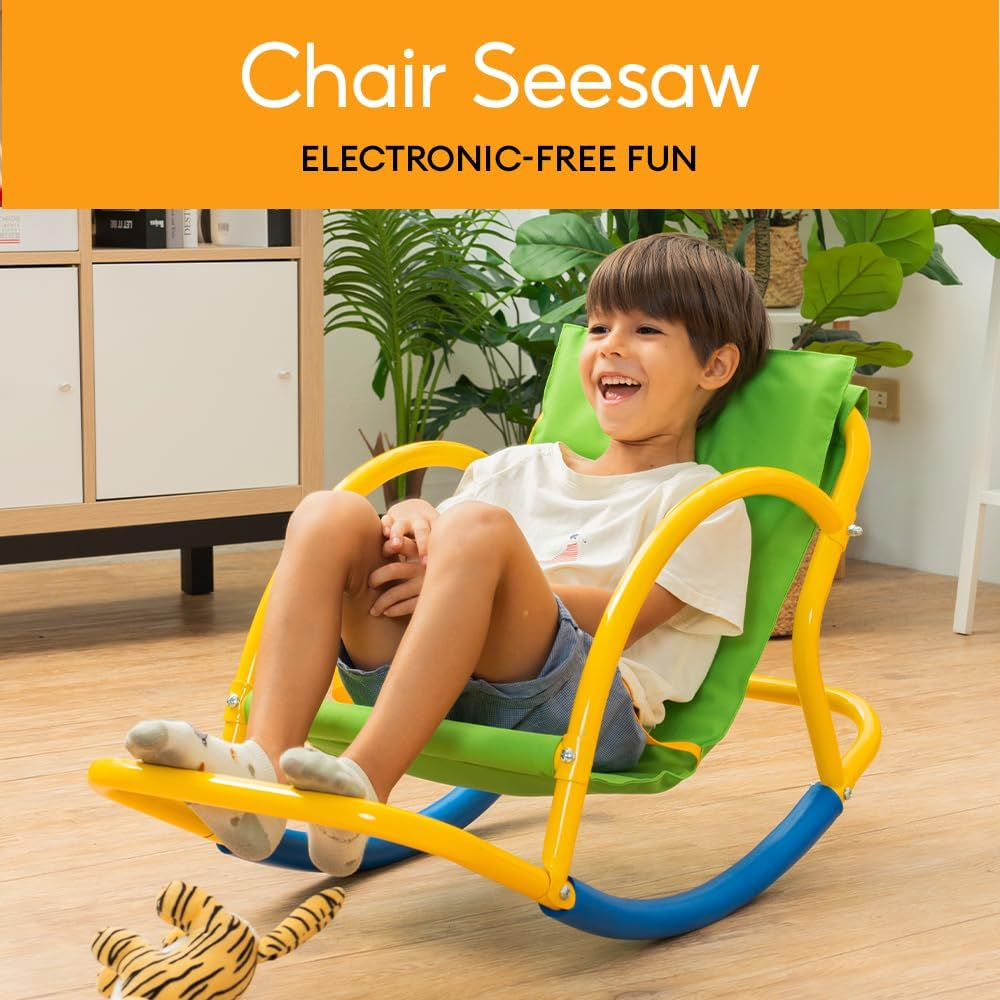 Child enjoying a colorful indoor seat  seesaw, advertised arsenic  