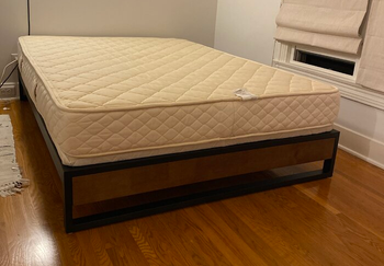 reviewer photo of low-profile bed frame
