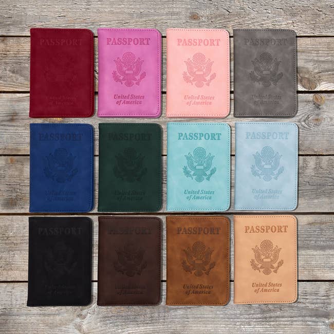 Passport holders in all different colors 