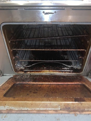 before of a reviewer's super dirty oven
