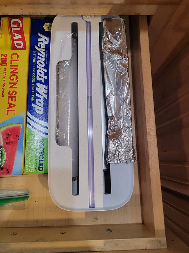 Reviewer's YouCopia food wrap dispenser