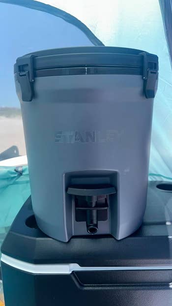 reviewer's Stanley water cooler with a spout