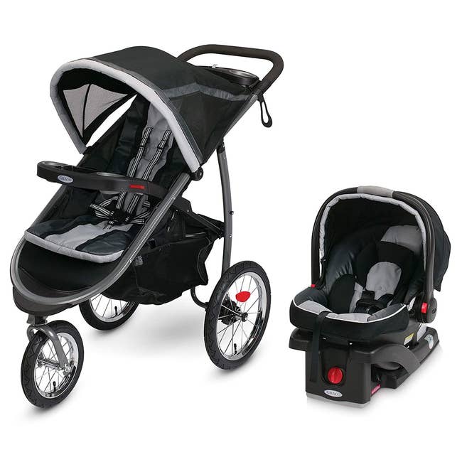 the jogging stroller and infant car seat