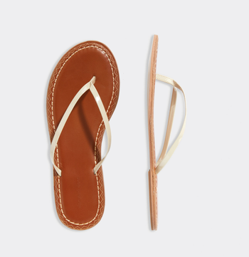 the flip flops in the sand color