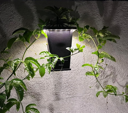 reviewer phot of the Bluetooth speaker light hanging on a wall