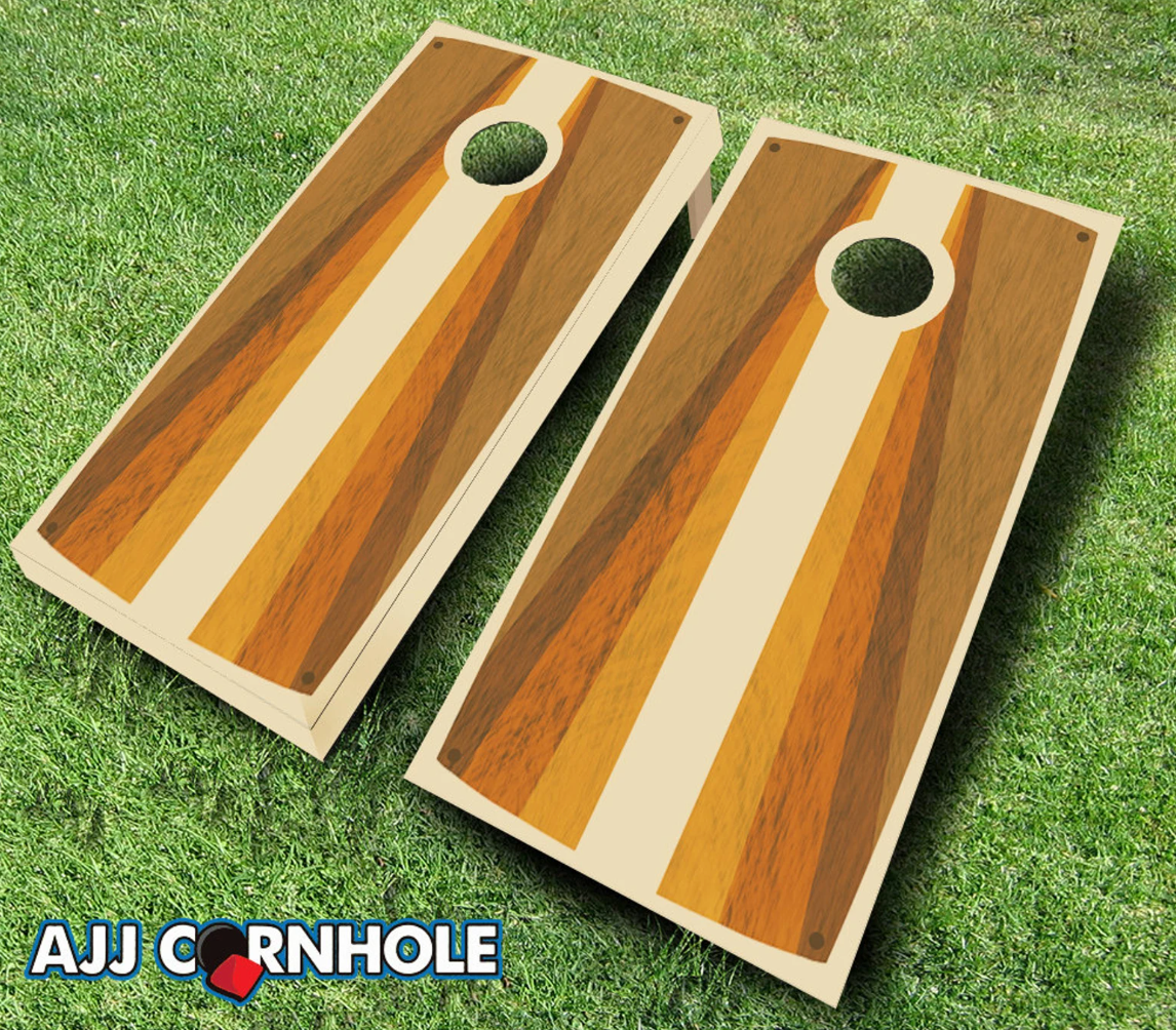 Two cornhole boards