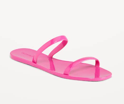 hot pink slip on jelly sandals