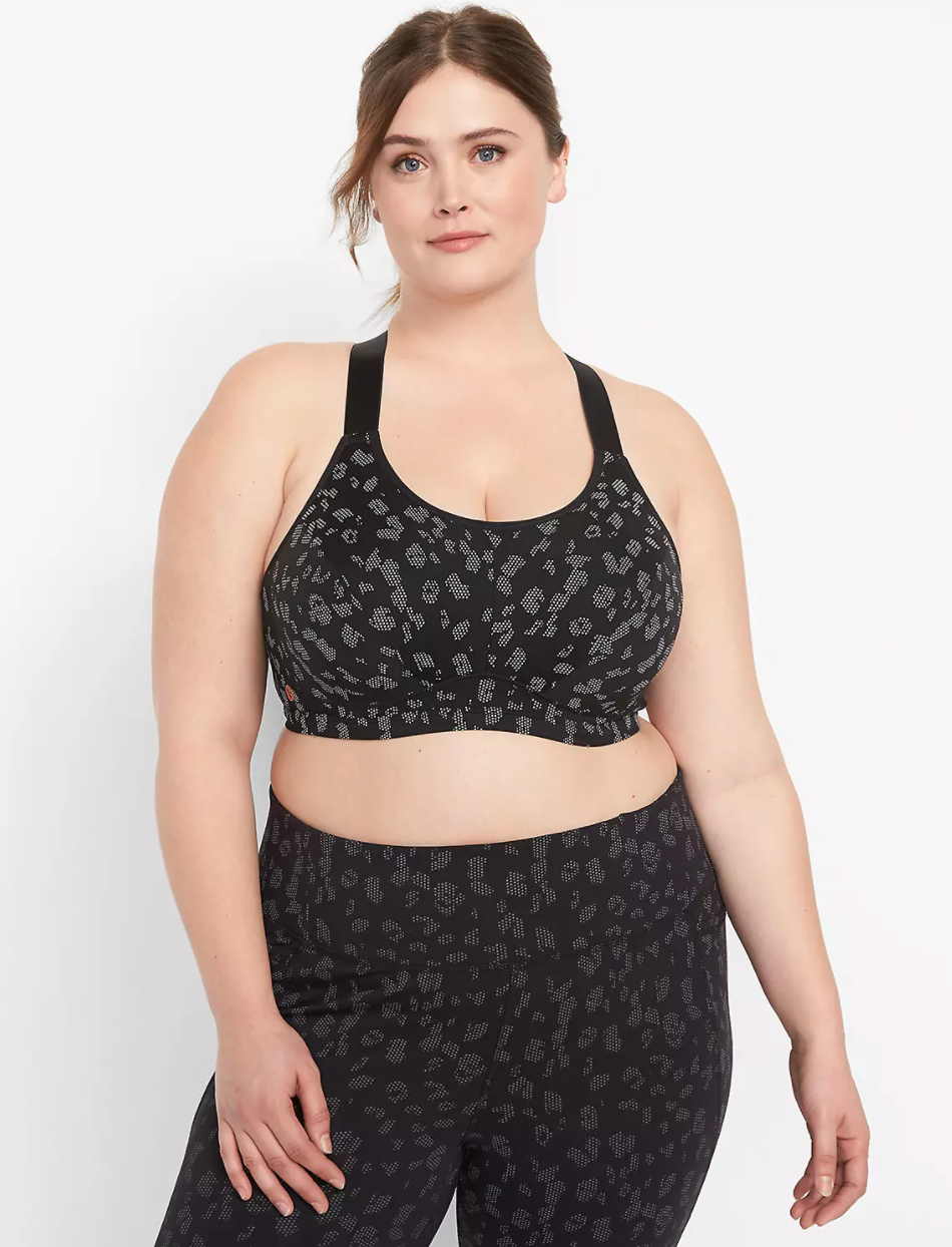HIIT two-tone seamless bralet in black and stone
