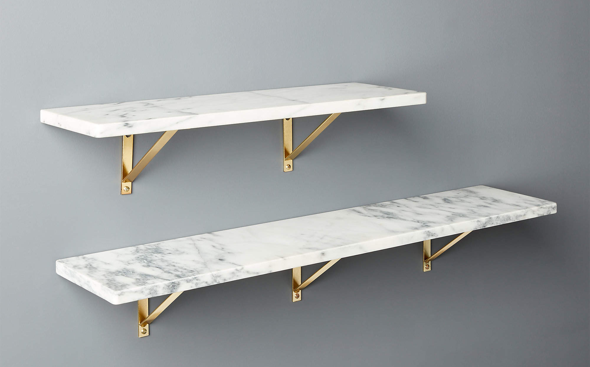 Floating Shelves with Brass Bracket,Marble Wall Mounted Storage