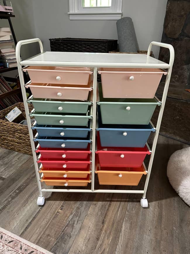 Mobile retention  cart with colorful drawers, perfect  for organizing trade  supplies oregon  location  bureau   items