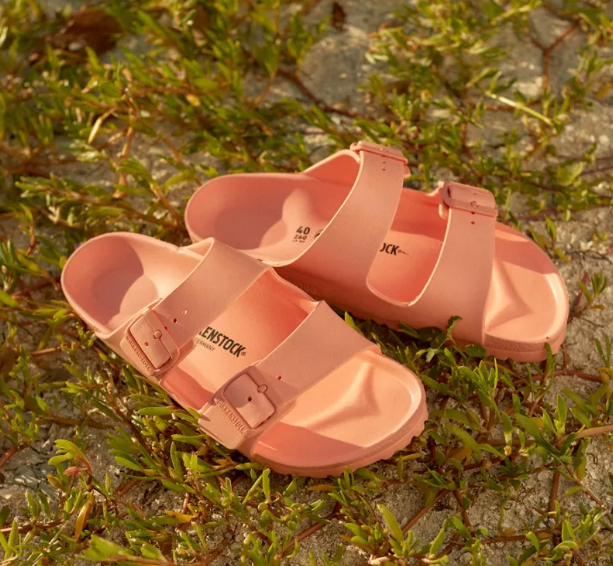 the sandals in peach