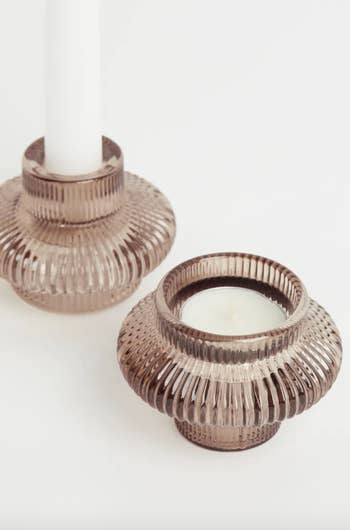 the candle holder in beige