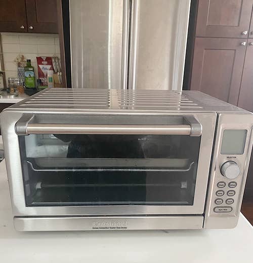 the convection toaster oven on a kitchen counter