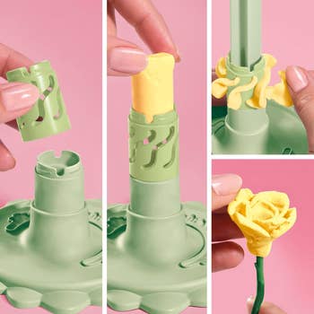  insert butter, property   into mold, signifier   petals, uncover  rose