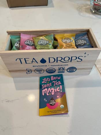 The Tea Drops in their packaging