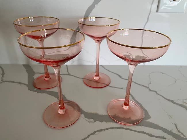 Reviewer's four pink glasses