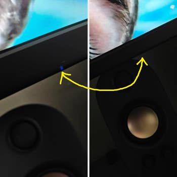 Two machine  monitors broadside  by side, with an arrow pointing from a tiny  bluish  fastener  connected  1  to a country   of the other