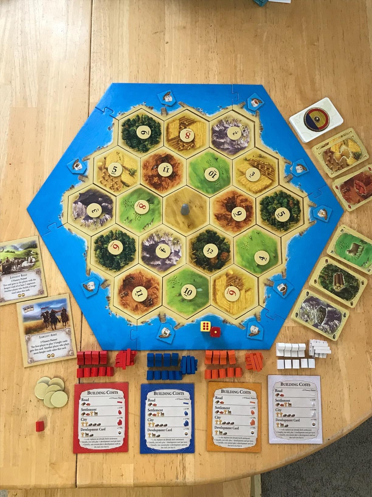 reviewer image of the catan board set up to play