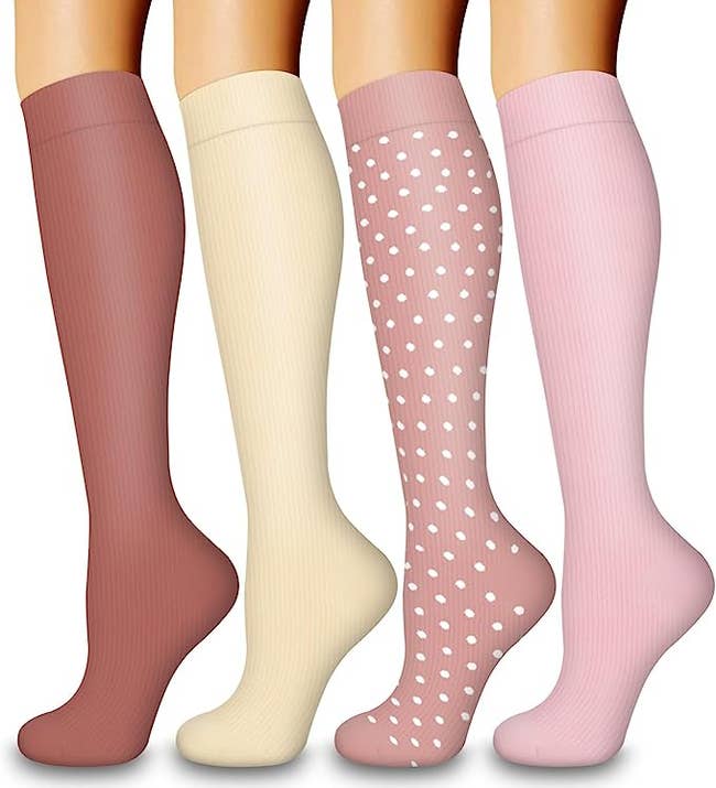 Four stylish compression socks