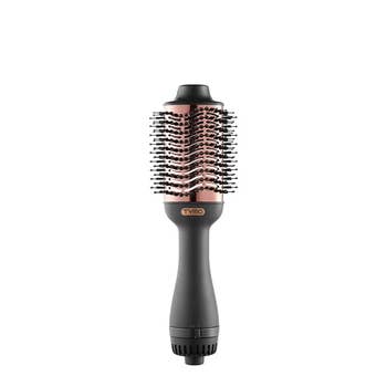Hair styling instrumentality   with bristles, cylindrical shape, labeled TYMO, suitable for drying and styling