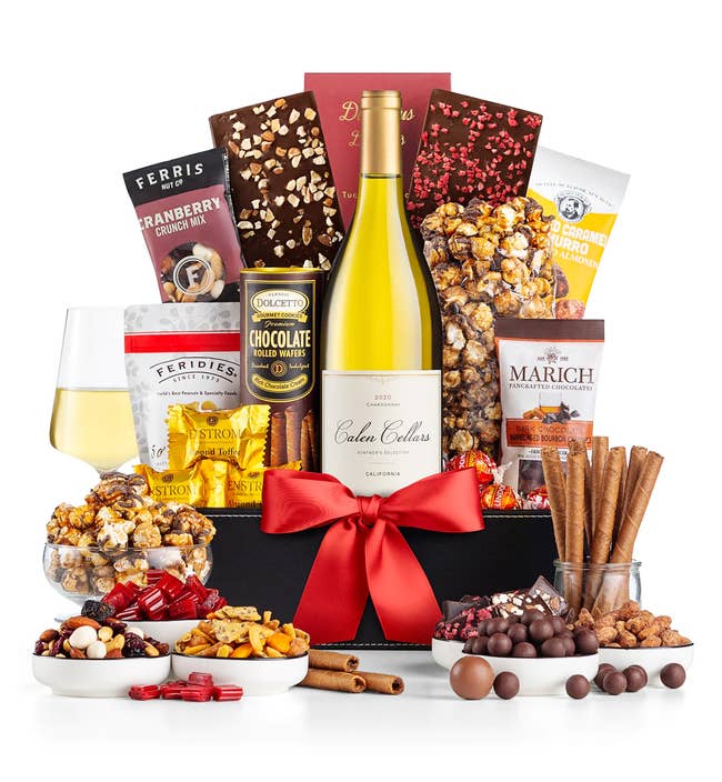 The Royal Treatment gift basket with Chardonnay