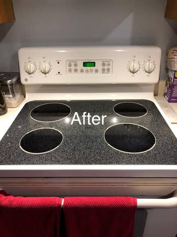 reviewers clean stove after using cleaning kit