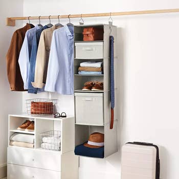Image of the gray 6-shelf organizer
