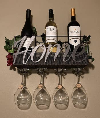 Reviewer image of the wine rack that says 