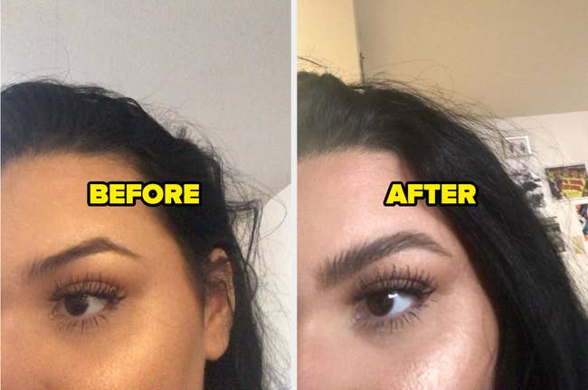 reviewer showing before, after application, and complete with filled-in brows