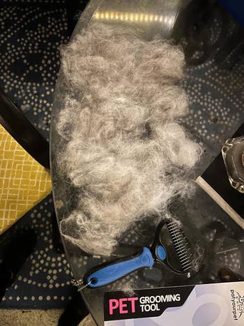 a pile of pet hair