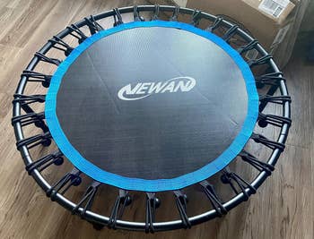 reviewer photo of the blue trampoline