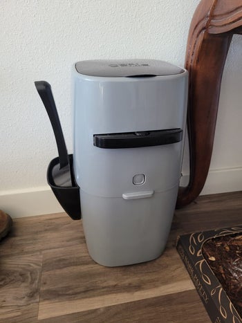 a front view of the grey Litter Genie