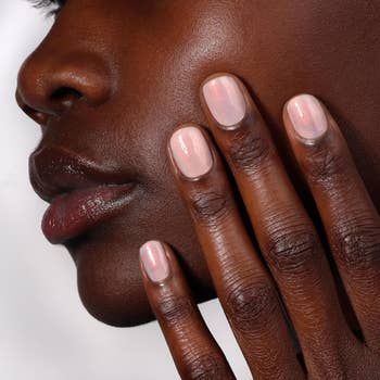 a close up on a pink manicure