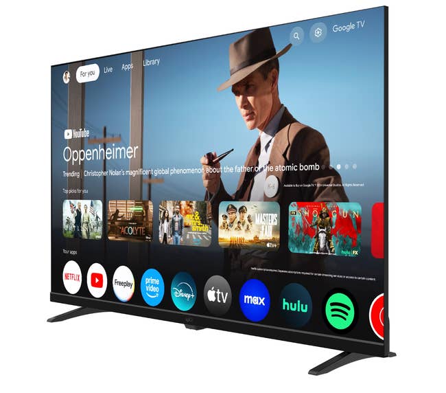 Smart TV surface displaying streaming apps and the movie