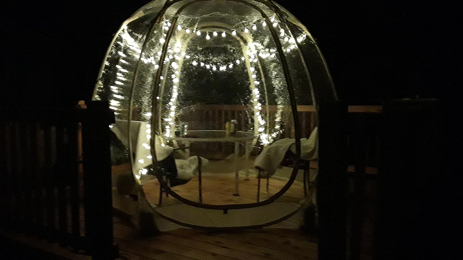 the popular  up   structure   lit up   with drawstring  lights astatine  night