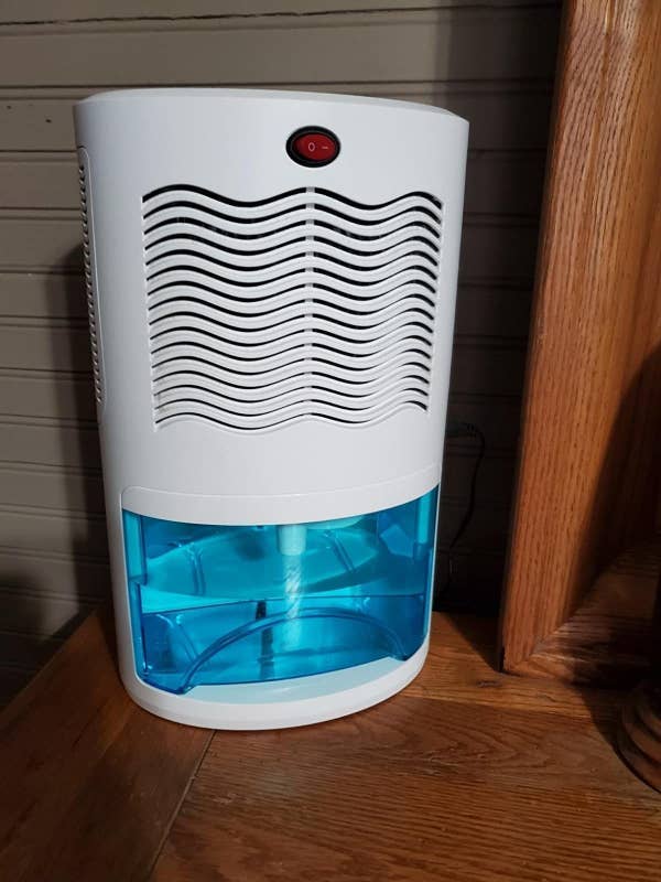 a reviewer's dehumidifier placed on table