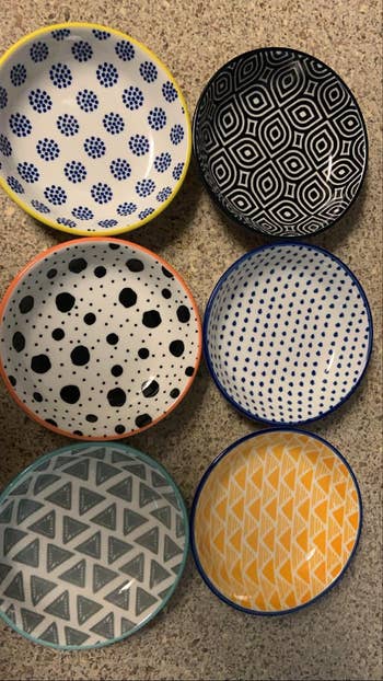 reviewer photo of six pinch bowls