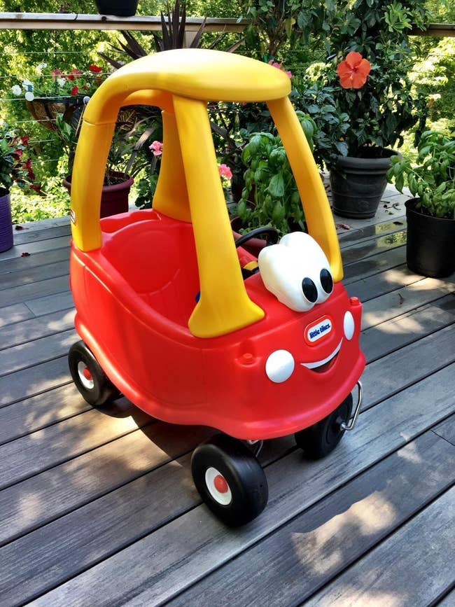 Reviewer's image of red and yellow Cozy Coupe