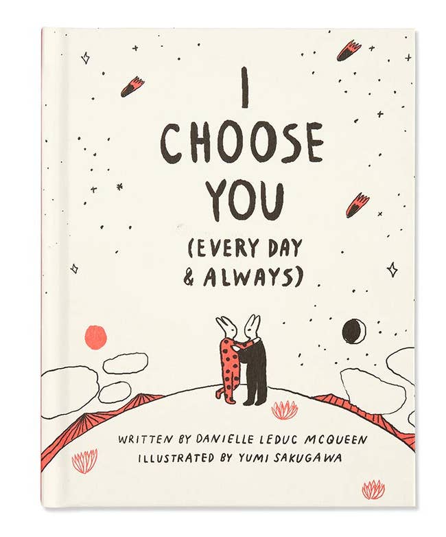 book cover that says i choose you every day and always with two bunnies embracing 