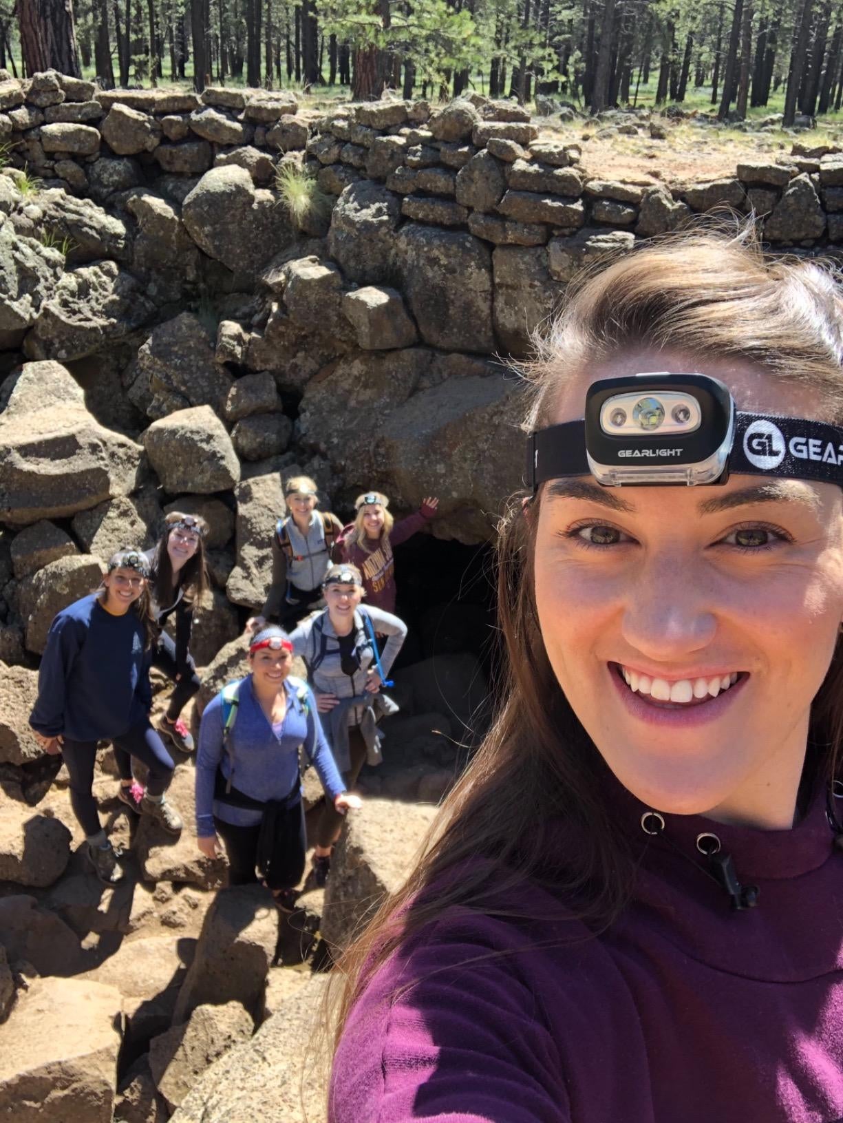 problem solving products reviewer wearing the headlamp while hiking