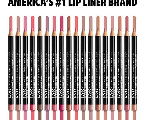 several lip pencils and their swatches