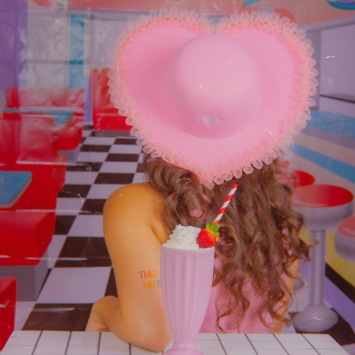heart shaped brimmed hat