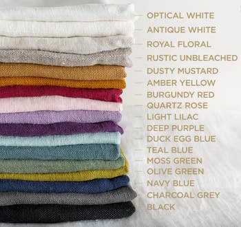 swatches of all the linen colors