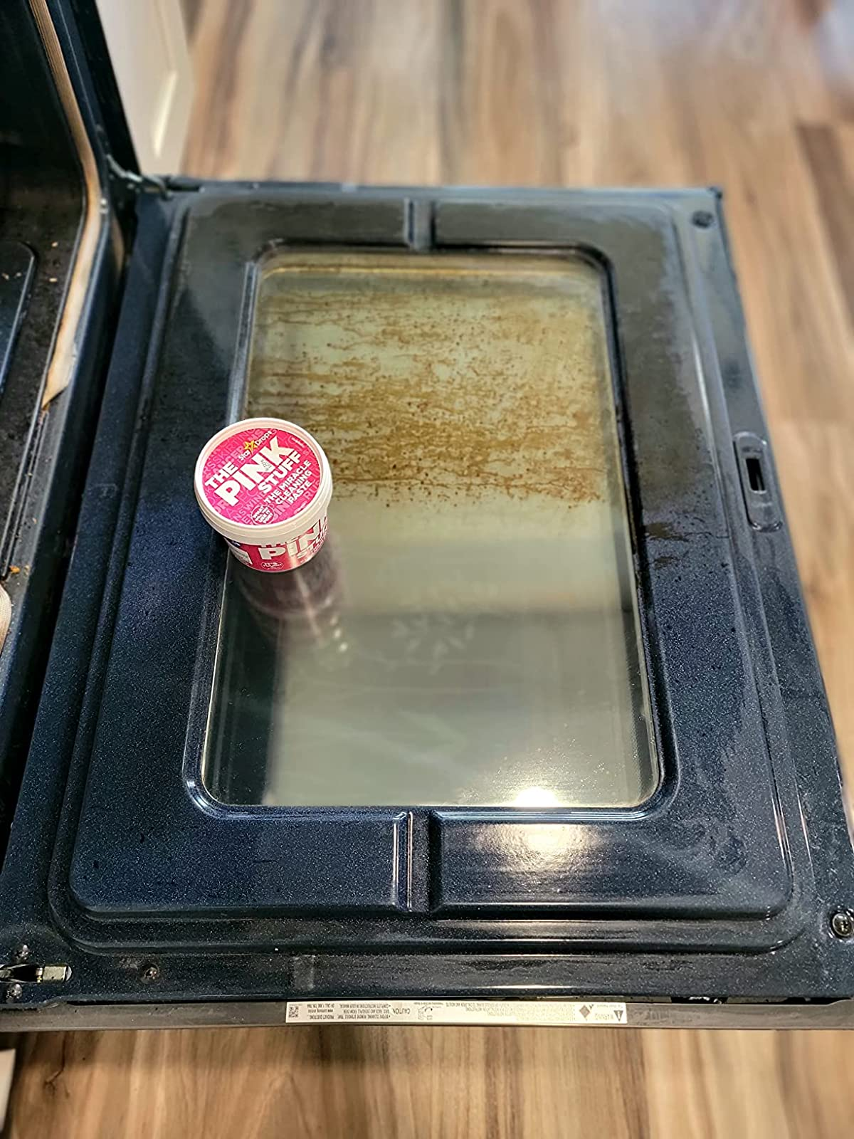 a reviewer's fractional  cleanable  oven aft  utilizing the pinkish  stuff