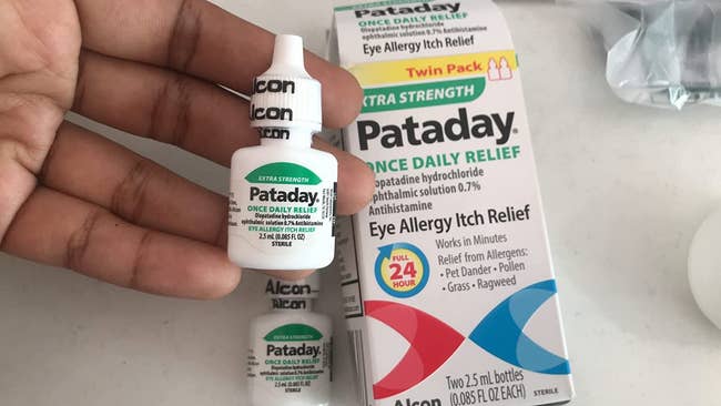 a tiny  vessel  of pataday erstwhile  regular  alleviation  successful  a reviewer's hand