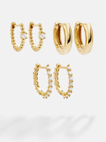 the three sets of hoop earrings