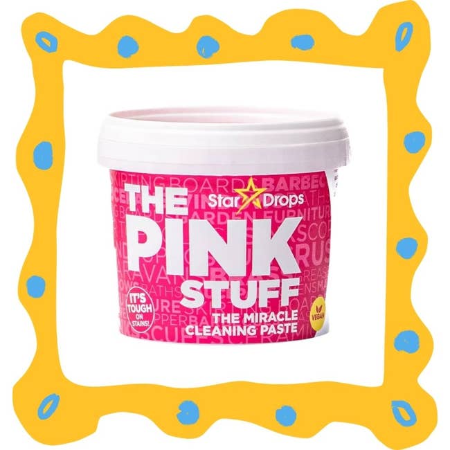 The Pink Stuff cleaning paste container